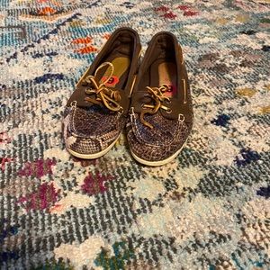Sperry snakeskin boat shoe
